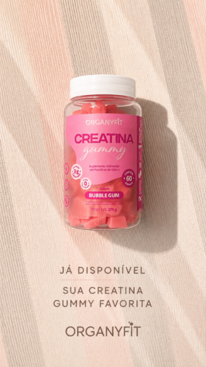 Creatina Gummy OrganyFit Bubble Gum 270g — 60 Gomas | Zero Açúcar