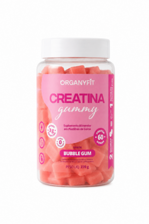 Creatina Gummy OrganyFit Bubble Gum 270g — 60 Gomas | Zero Açúcar